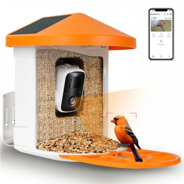 Bird Feeder with Camera with AI Identify Birds Species Solar Panel